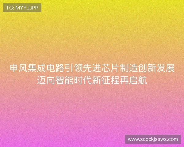 申风集成电路引领先进芯片制造创新发展迈向智能时代新征程再启航